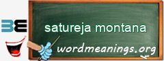 WordMeaning blackboard for satureja montana